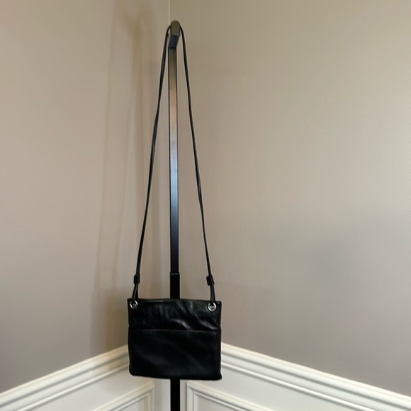 margot Handbags - Margot black leather Crossbody with silver hardware